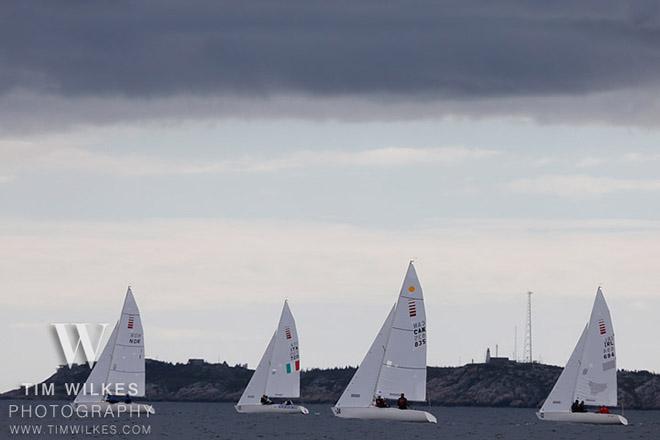 Sonars with a forbidding cloud above them - 2014 IFDS World Championship © Tim Wilkes